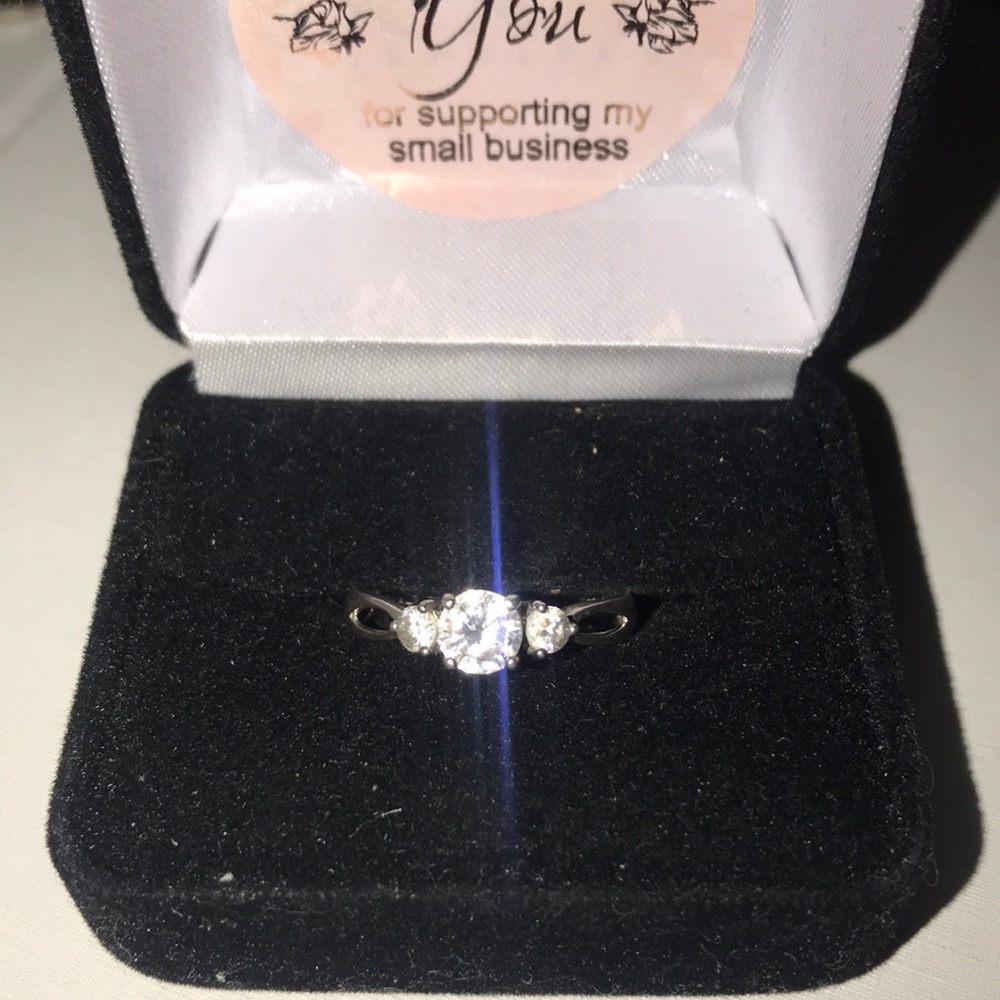Sterling Silver White Topaz Ring